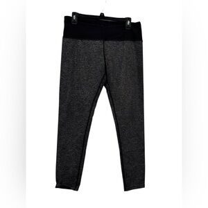 Women’s Tuff Athletics Heather Gray W/ Black Waistband Ankle Leggings: Large